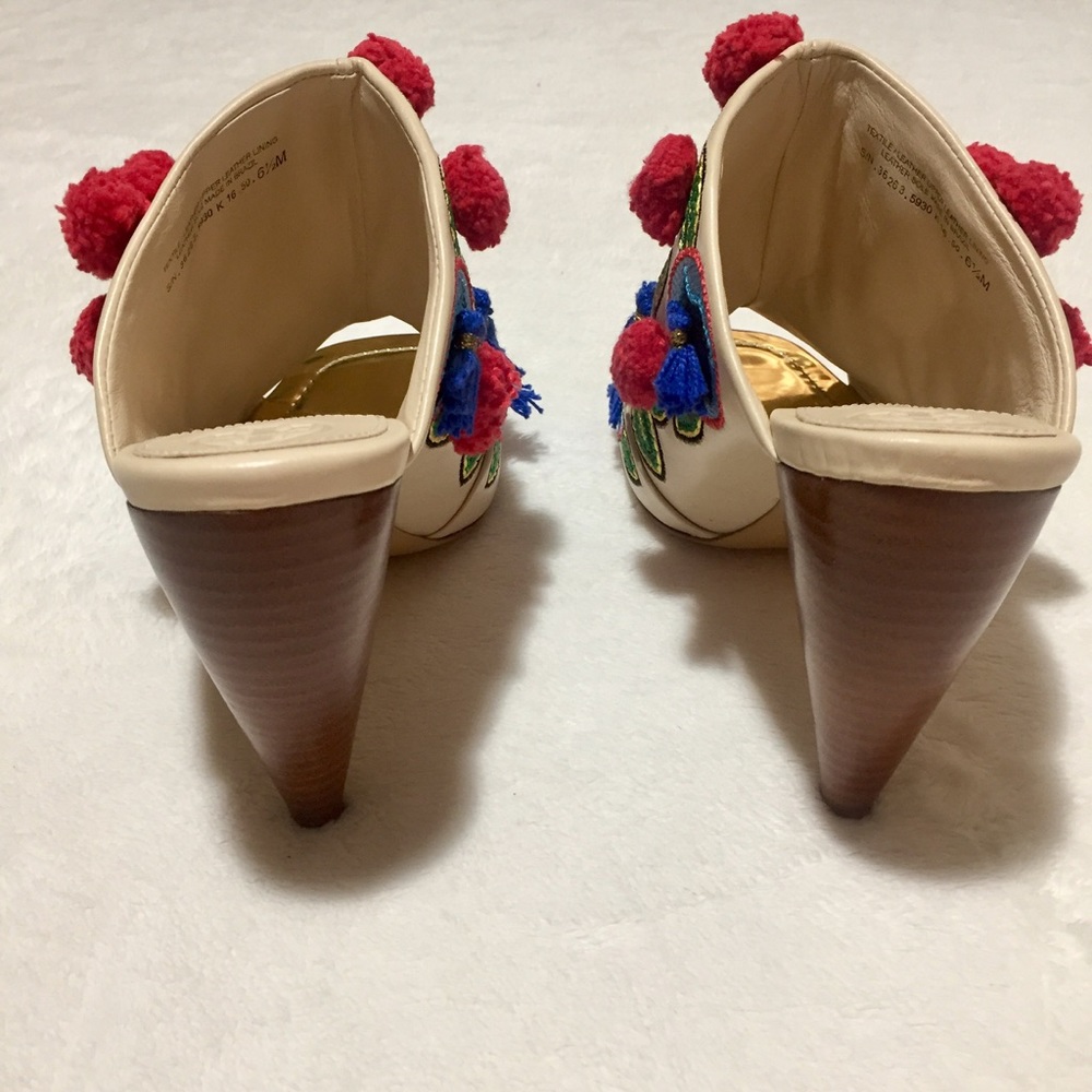 HP! Tory Burch Ellis Embroidered Leather Mule - Picture 7 of 8